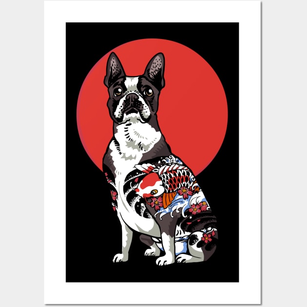 Boston Terrier Yakuza Wall Art by huebucket